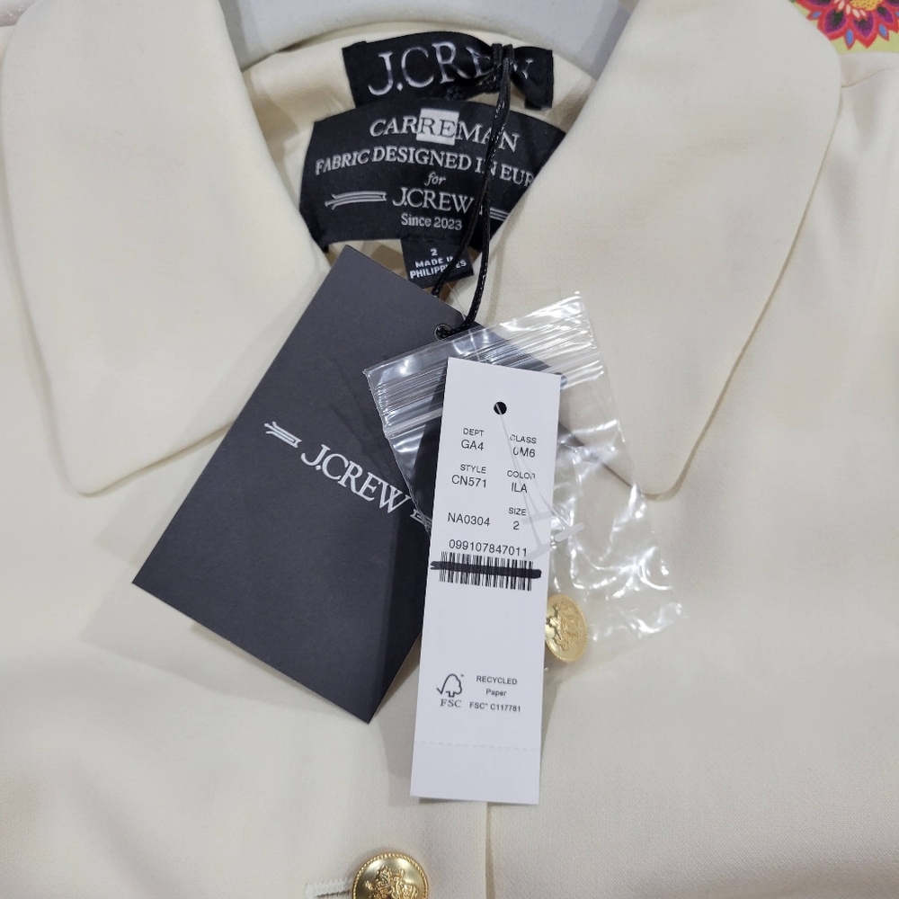 J Crew Tall Parc dress in four-season stretch CN571 Ivory NWT - Picture 8 of 9